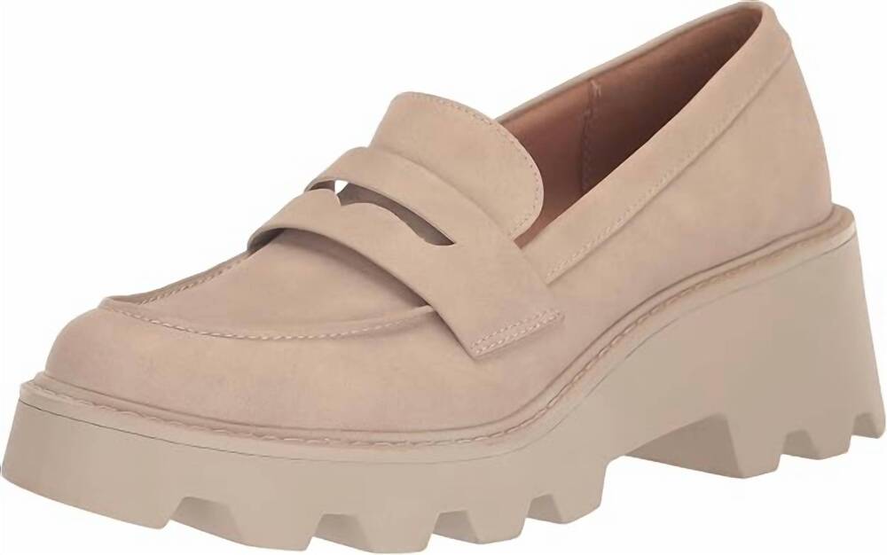 NEW DOLCE VITA women's vikki lug-sole loafer shoes in stone